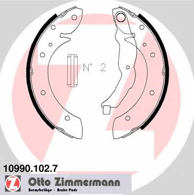 Otto Zimmermann 10990.102.7 Brake shoe set 109901027: Buy near me in Poland at 2407.PL - Good price!