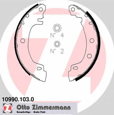 Otto Zimmermann 10990.103.0 Колодки тормозные барабанные, комплект 109901030: Отличная цена - Купить в Польше на 2407.PL!