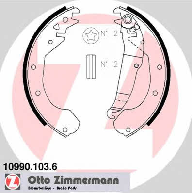 Otto Zimmermann 10990.103.6 Brake shoe set 109901036: Buy near me in Poland at 2407.PL - Good price!