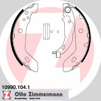 Otto Zimmermann 10990.104.1 Brake shoe set 109901041: Buy near me in Poland at 2407.PL - Good price!