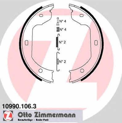 Otto Zimmermann 10990.106.3 Parking brake shoes 109901063: Buy near me in Poland at 2407.PL - Good price!