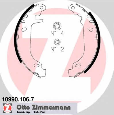Otto Zimmermann 10990.106.7 Brake shoe set 109901067: Buy near me in Poland at 2407.PL - Good price!