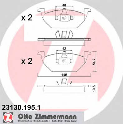 Otto Zimmermann 23130.195.1 Тормозные колодки дисковые передние, комплект 231301951: Отличная цена - Купить в Польше на 2407.PL!