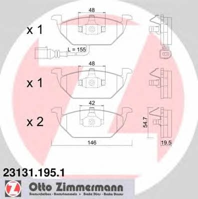 Otto Zimmermann 23131.195.1 Тормозные колодки дисковые, комплект 231311951: Отличная цена - Купить в Польше на 2407.PL!