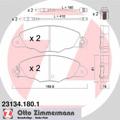 Otto Zimmermann 23134.180.1 Тормозные колодки дисковые, комплект 231341801: Отличная цена - Купить в Польше на 2407.PL!