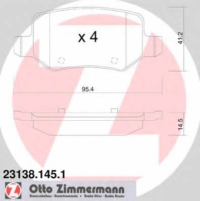 Otto Zimmermann 23138.145.1 Rear disc brake pads, set 231381451: Buy near me in Poland at 2407.PL - Good price!