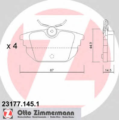 Otto Zimmermann 23177.145.1 Scheibenbremsbeläge, Set 231771451: Kaufen Sie zu einem guten Preis in Polen bei 2407.PL!