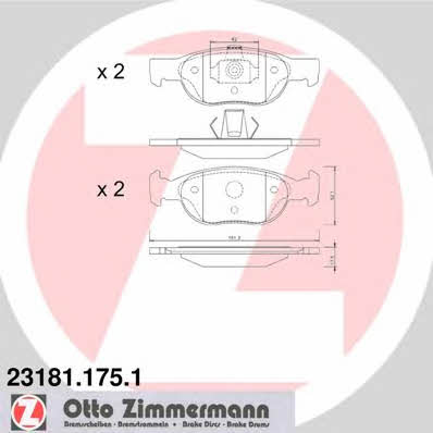 Otto Zimmermann 23181.175.1 Тормозные колодки дисковые, комплект 231811751: Отличная цена - Купить в Польше на 2407.PL!