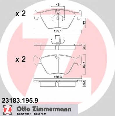 Otto Zimmermann 23183.195.9 Brake Pad Set, disc brake 231831959: Buy near me in Poland at 2407.PL - Good price!