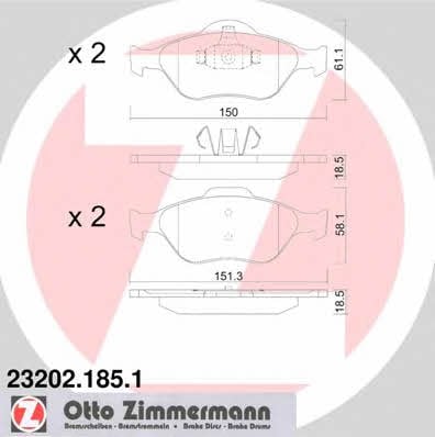 Otto Zimmermann 23202.185.1 Тормозные колодки дисковые, комплект 232021851: Отличная цена - Купить в Польше на 2407.PL!