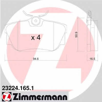 Otto Zimmermann 23224.165.1 Brake Pad Set, disc brake 232241651: Buy near me in Poland at 2407.PL - Good price!