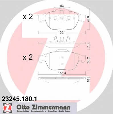 Otto Zimmermann 23245.180.1 Brake Pad Set, disc brake 232451801: Buy near me in Poland at 2407.PL - Good price!