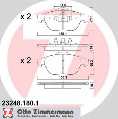 Otto Zimmermann 23248.180.1 Тормозные колодки дисковые, комплект 232481801: Купить в Польше - Отличная цена на 2407.PL!