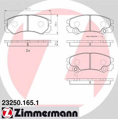 Otto Zimmermann 23250.165.1 Brake Pad Set, disc brake 232501651: Buy near me in Poland at 2407.PL - Good price!