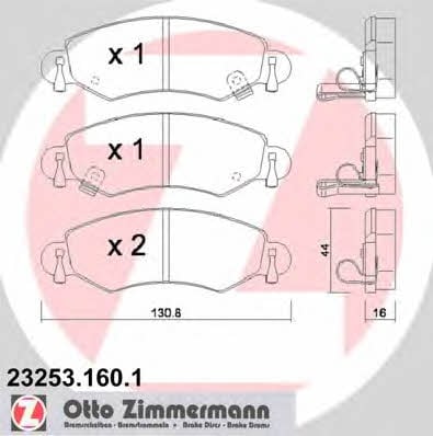 Otto Zimmermann 23253.160.1 Brake Pad Set, disc brake 232531601: Buy near me in Poland at 2407.PL - Good price!