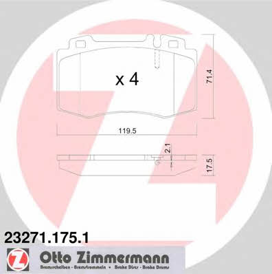 Otto Zimmermann 23271.175.1 Brake Pad Set, disc brake 232711751: Buy near me at 2407.PL in Poland at an Affordable price!