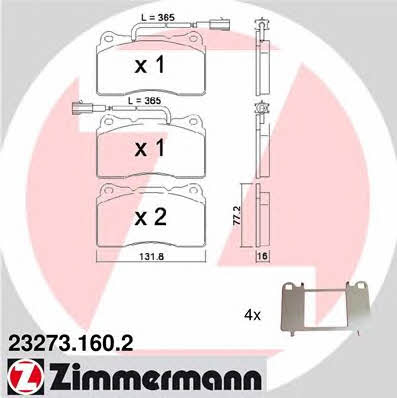 Otto Zimmermann 23273.160.2 Brake Pad Set, disc brake 232731602: Buy near me in Poland at 2407.PL - Good price!