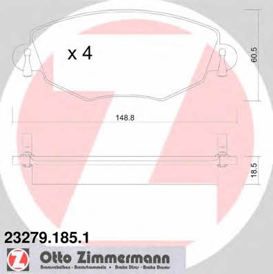 Otto Zimmermann 23279.185.1 Brake Pad Set, disc brake 232791851: Buy near me at 2407.PL in Poland at an Affordable price!