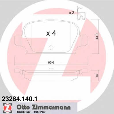 Otto Zimmermann 23284.140.1 Brake Pad Set, disc brake 232841401: Buy near me at 2407.PL in Poland at an Affordable price!