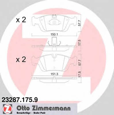 Otto Zimmermann 23287.175.9 Тормозные колодки дисковые, комплект 232871759: Отличная цена - Купить в Польше на 2407.PL!
