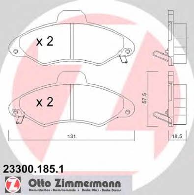 Otto Zimmermann 23300.185.1 Brake Pad Set, disc brake 233001851: Buy near me in Poland at 2407.PL - Good price!