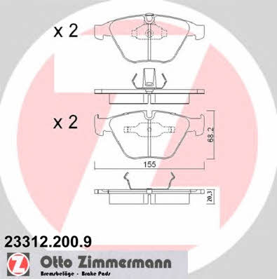 Otto Zimmermann 23312.200.9 Тормозные колодки дисковые, комплект 233122009: Отличная цена - Купить в Польше на 2407.PL!