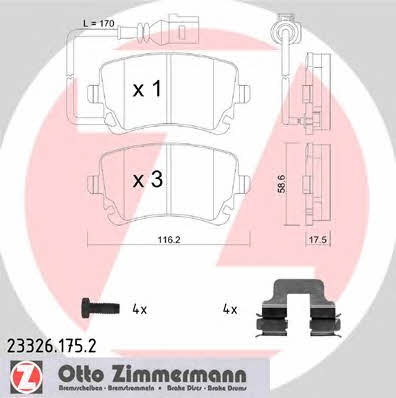 Otto Zimmermann 23326.175.2 Гальмівні колодки, комплект 233261752: Приваблива ціна - Купити у Польщі на 2407.PL!
