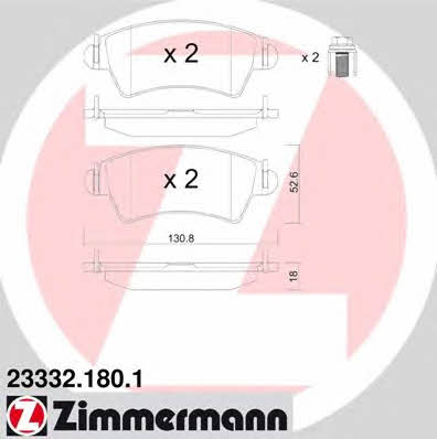 Otto Zimmermann 23332.180.1 Brake Pad Set, disc brake 233321801: Buy near me in Poland at 2407.PL - Good price!