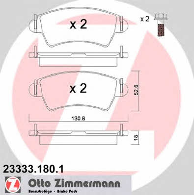Otto Zimmermann 23333.180.1 Brake Pad Set, disc brake 233331801: Buy near me in Poland at 2407.PL - Good price!