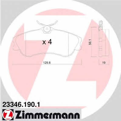 Otto Zimmermann 23346.190.1 Brake Pad Set, disc brake 233461901: Buy near me in Poland at 2407.PL - Good price!