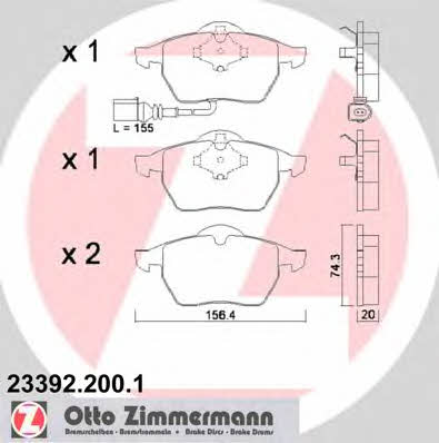 Otto Zimmermann 23392.200.1 Brake Pad Set, disc brake 233922001: Buy near me in Poland at 2407.PL - Good price!