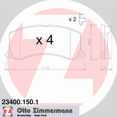 Otto Zimmermann 23400.150.1 Тормозные колодки дисковые, комплект 234001501: Купить в Польше - Отличная цена на 2407.PL!