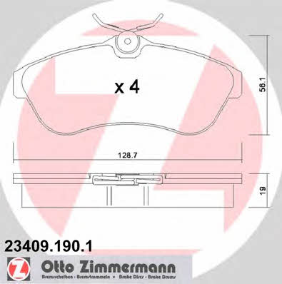 Otto Zimmermann 23409.190.1 Тормозные колодки дисковые, комплект 234091901: Отличная цена - Купить в Польше на 2407.PL!