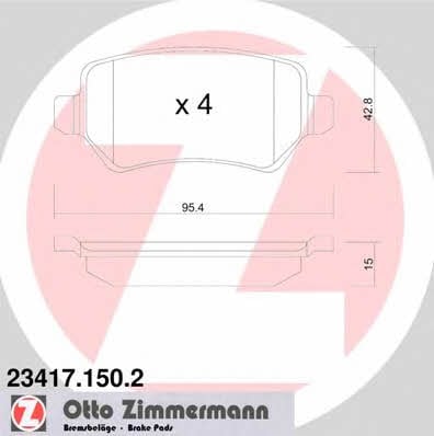 Otto Zimmermann 23417.150.2 Brake Pad Set, disc brake 234171502: Buy near me in Poland at 2407.PL - Good price!