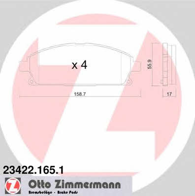 Otto Zimmermann 23422.165.1 Brake Pad Set, disc brake 234221651: Buy near me in Poland at 2407.PL - Good price!