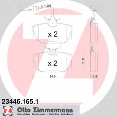 Otto Zimmermann 23446.165.1 Brake Pad Set, disc brake 234461651: Buy near me in Poland at 2407.PL - Good price!