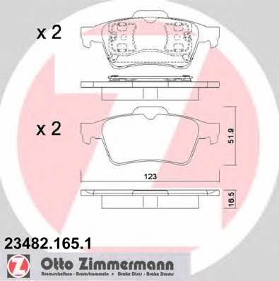Otto Zimmermann 23482.165.1 Тормозные колодки дисковые, комплект 234821651: Отличная цена - Купить в Польше на 2407.PL!