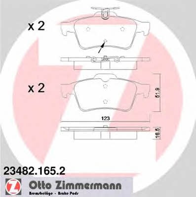 Otto Zimmermann 23482.165.2 Brake Pad Set, disc brake 234821652: Buy near me in Poland at 2407.PL - Good price!