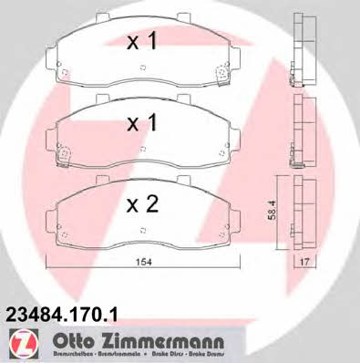 Otto Zimmermann 23484.170.1 Тормозные колодки дисковые, комплект 234841701: Отличная цена - Купить в Польше на 2407.PL!