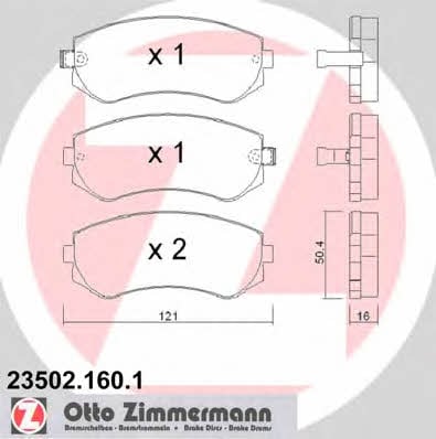 Otto Zimmermann 23502.160.1 Brake Pad Set, disc brake 235021601: Buy near me at 2407.PL in Poland at an Affordable price!