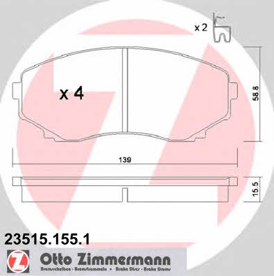 Otto Zimmermann 23515.155.1 Brake Pad Set, disc brake 235151551: Buy near me in Poland at 2407.PL - Good price!