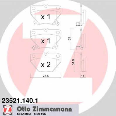 Otto Zimmermann 23521.140.1 Тормозные колодки дисковые, комплект 235211401: Отличная цена - Купить в Польше на 2407.PL!