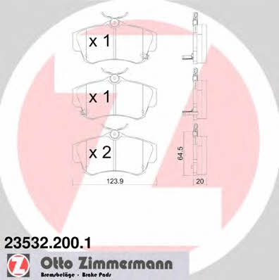 Otto Zimmermann 23532.200.1 Тормозные колодки дисковые, комплект 235322001: Отличная цена - Купить в Польше на 2407.PL!