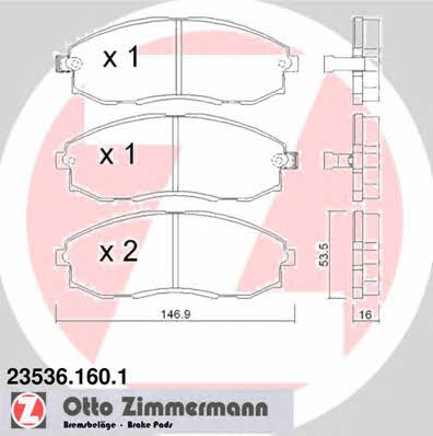 Otto Zimmermann 23536.160.1 Brake Pad Set, disc brake 235361601: Buy near me at 2407.PL in Poland at an Affordable price!
