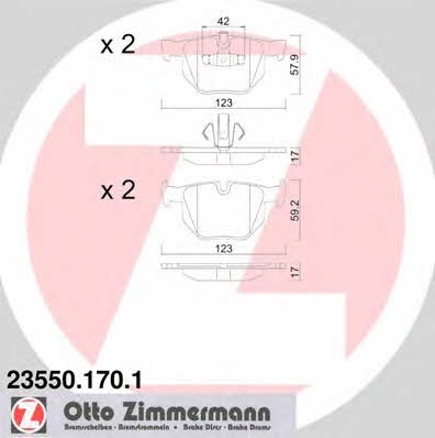 Otto Zimmermann 23550.170.1 Тормозные колодки дисковые, комплект 235501701: Отличная цена - Купить в Польше на 2407.PL!