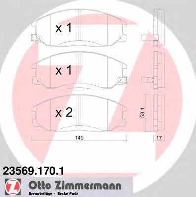 Otto Zimmermann 23569.170.1 Тормозные колодки дисковые, комплект 235691701: Отличная цена - Купить в Польше на 2407.PL!