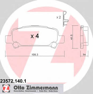 Otto Zimmermann 23572.140.1 Тормозные колодки дисковые, комплект 235721401: Отличная цена - Купить в Польше на 2407.PL!