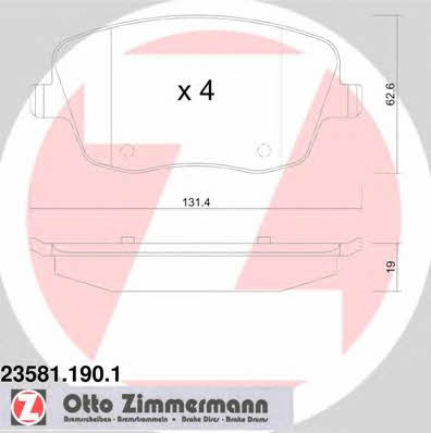 Otto Zimmermann 23581.190.1 Brake Pad Set, disc brake 235811901: Buy near me at 2407.PL in Poland at an Affordable price!