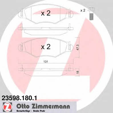 Otto Zimmermann 23598.180.1 Тормозные колодки дисковые, комплект 235981801: Отличная цена - Купить в Польше на 2407.PL!
