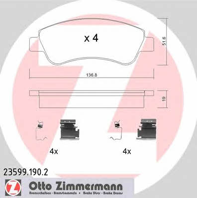 Otto Zimmermann 23599.190.2 Brake Pad Set, disc brake 235991902: Buy near me in Poland at 2407.PL - Good price!